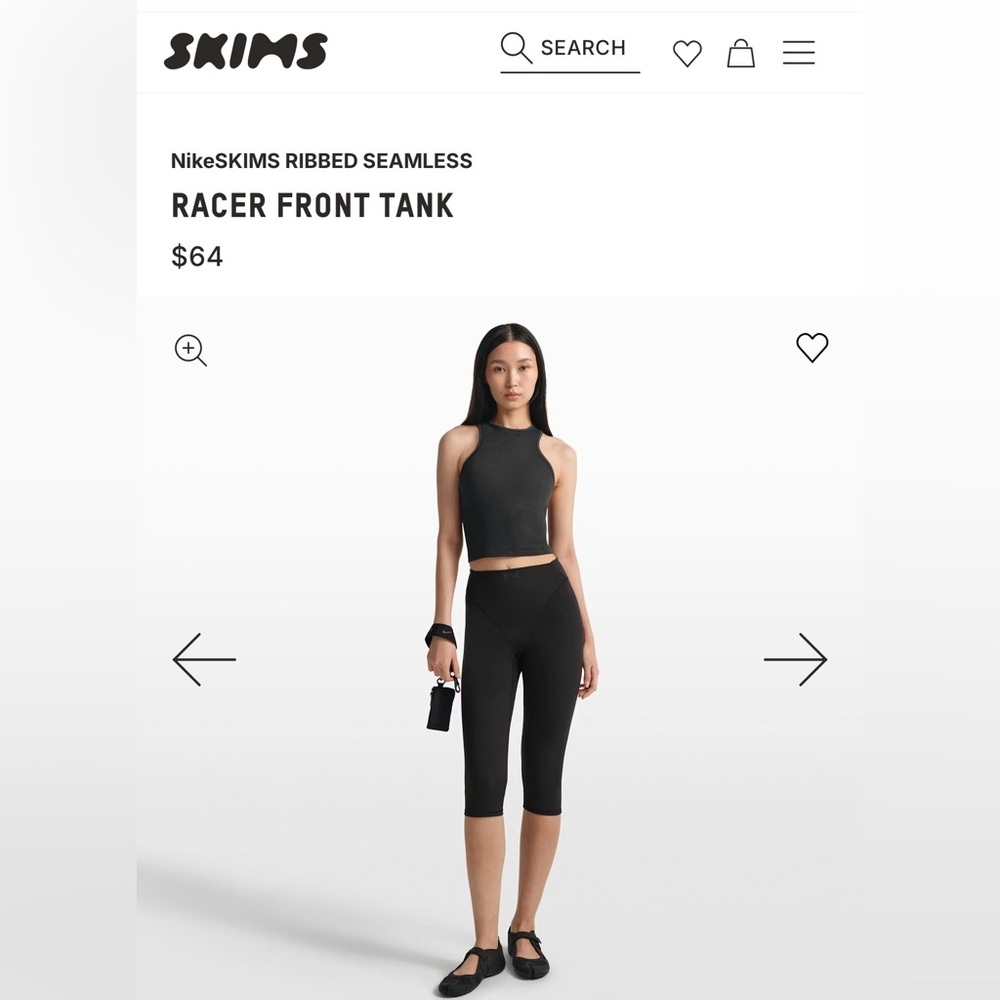 Nike SKIMS Black Racer Front Tank